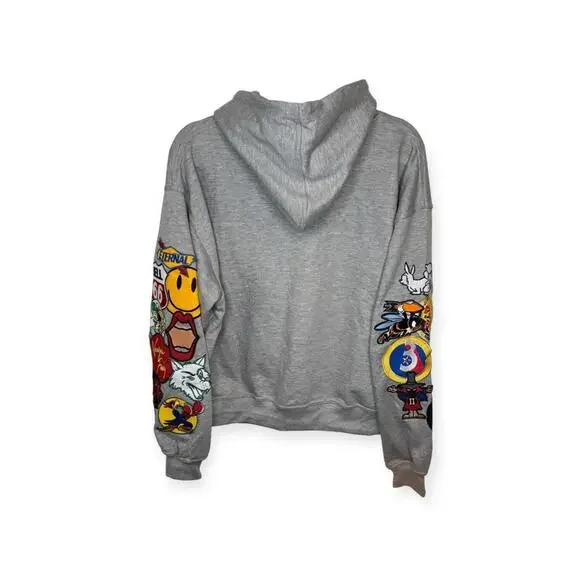 Limited Edition: new Eternal Ambitions ↯ Patch Work Hoodie ↯ Sweatshirt Grey ↯ L - Picture 8 of 16